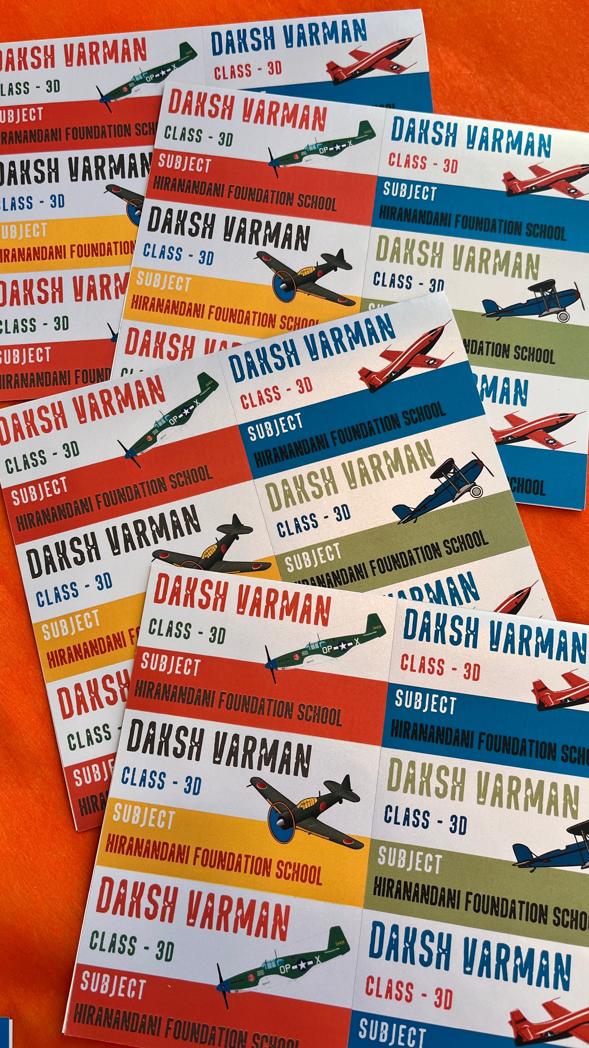 Personalised School Book Labels - Airplane