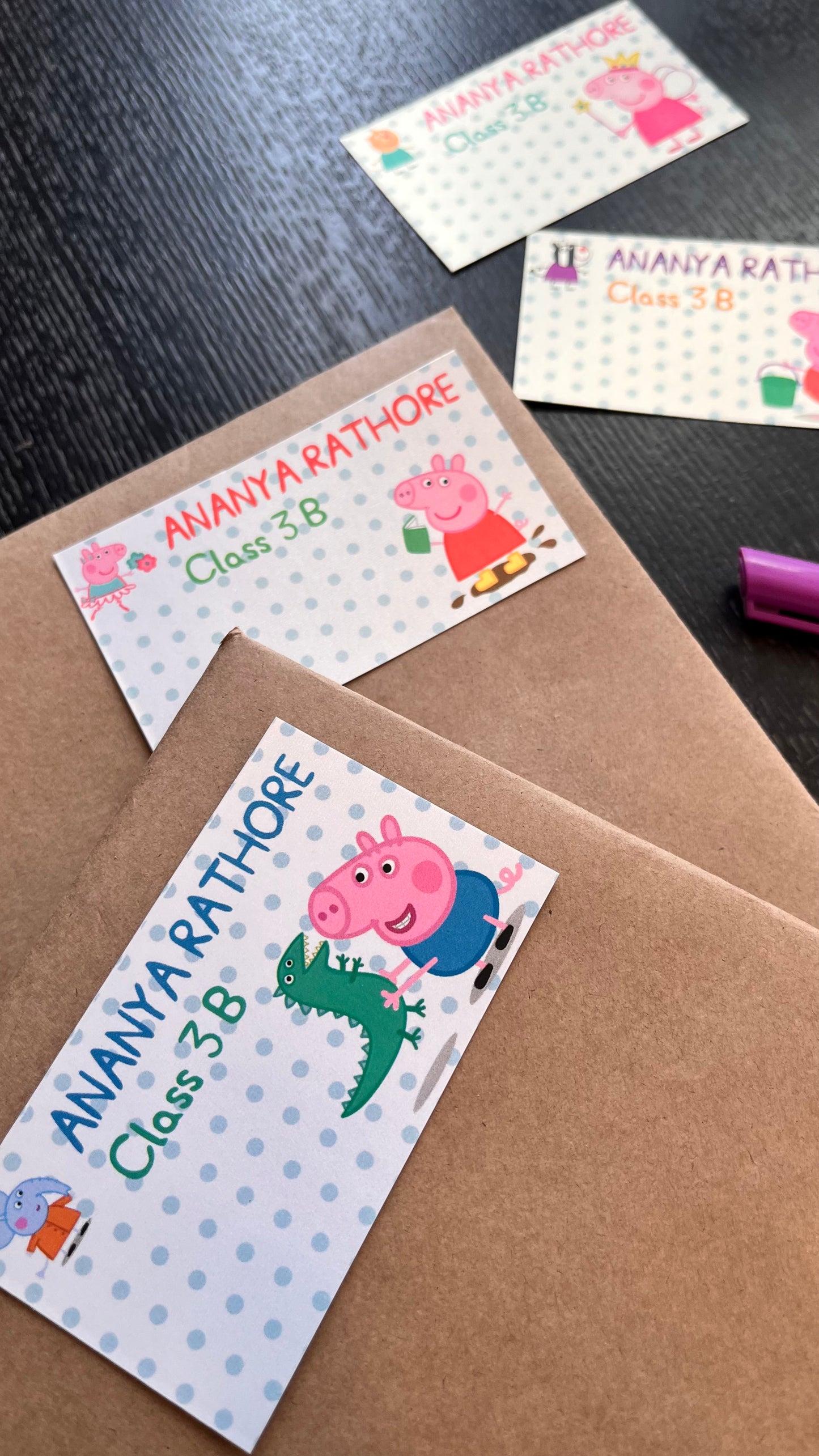 Personalised School Book Labels - Peppa Pig