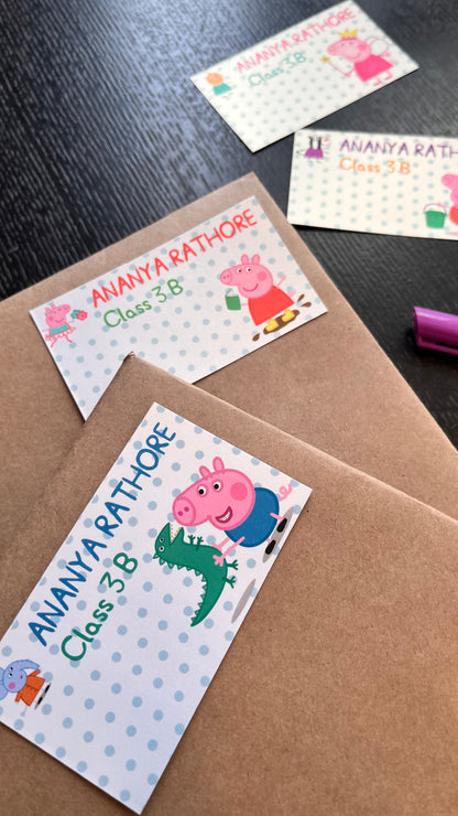 Personalised School Book Labels - Peppa Pig