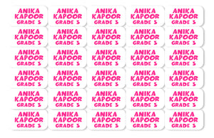 Multiple stickers with 'Anika Kapoor Grade S' text on a white background