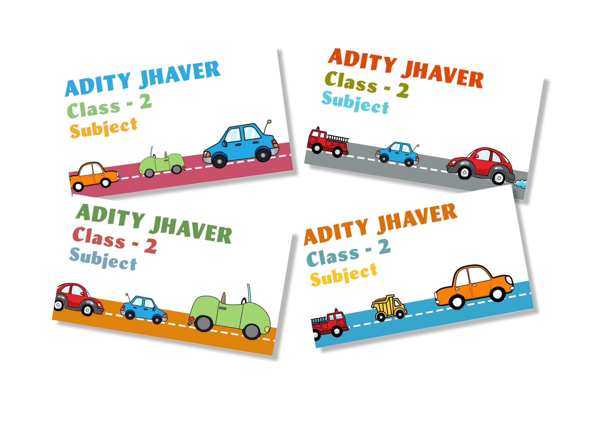 Personalised School Book Labels - Zip Zoom
