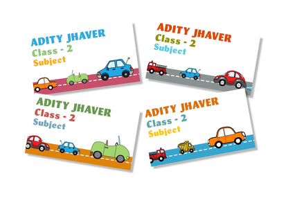 Personalised School Book Labels - Zip Zoom