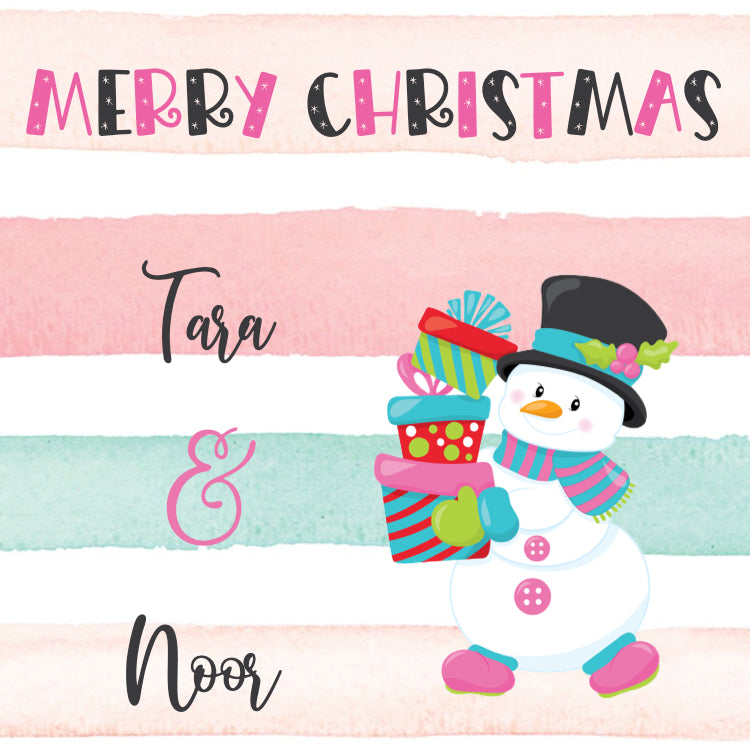 Gift Label - Pink Xmas