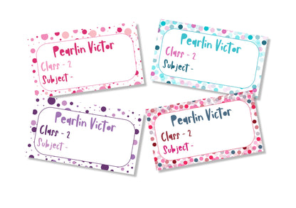 Personalised School Book Labels - Polka Party