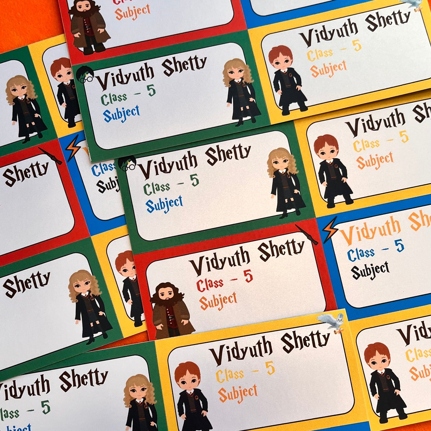 personalised harry potter theme book labels for school .
