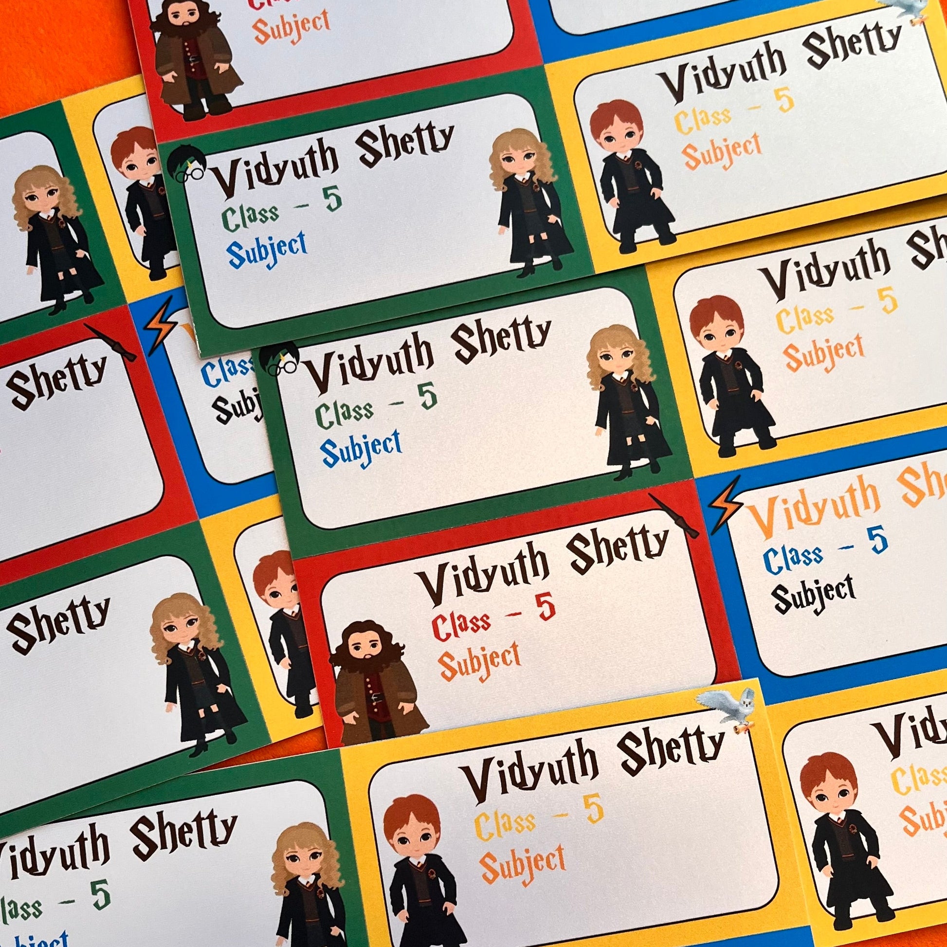 personalised harry potter theme book labels for school .