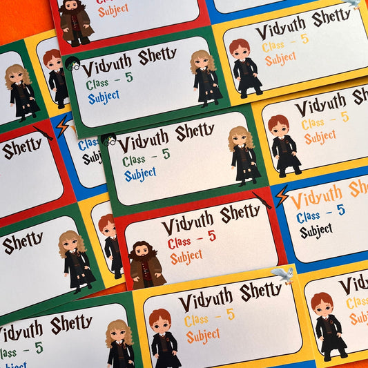 personalised harry potter theme book labels for school .