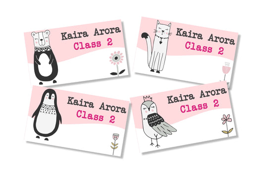 Personalised School Book Labels - Pretty Pink