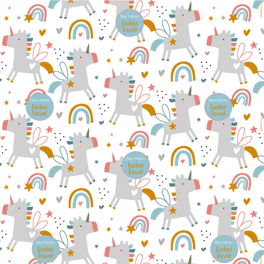 Personalised Wrapping Paper - Rainbows & Unicorns