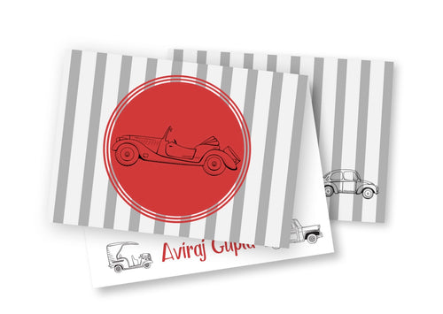 Personalised Folded Card - Retro Car