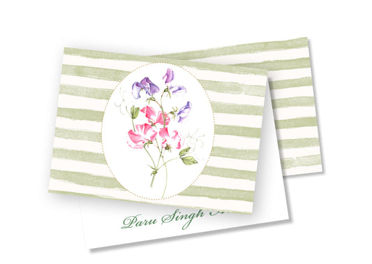 Personalised Folded Card - Sweet pea