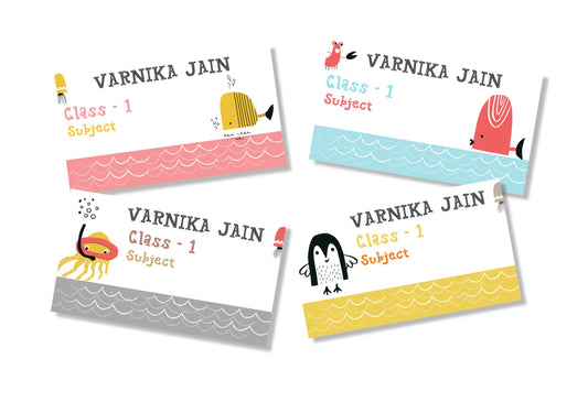 Personalised School Book Labels - Water pals