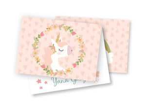 Personalised Folded Card - Unicorn Beauty
