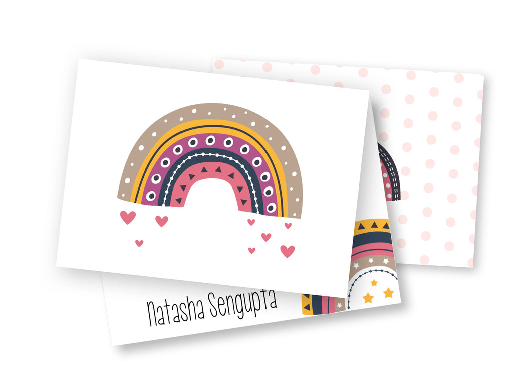 Personalised Folded Card - Rainbow Cheer