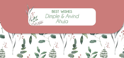 back design of gift envelope with leaves and coloured flap