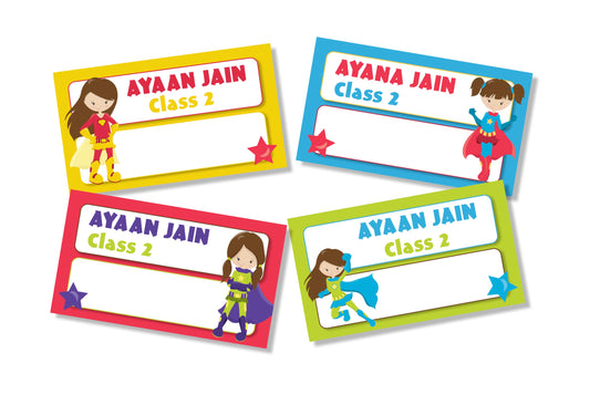 Personalised School Book Labels - Wonder Woman