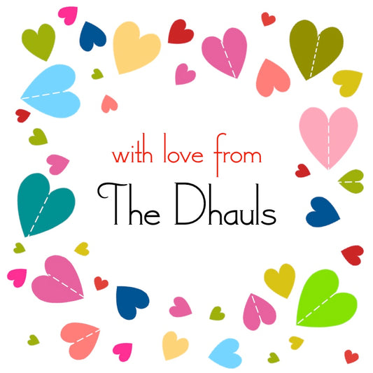 colourful hearts gift labels design
