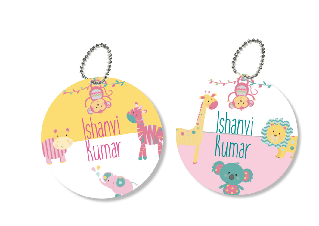 Bag Tags - Animal Safari Girls