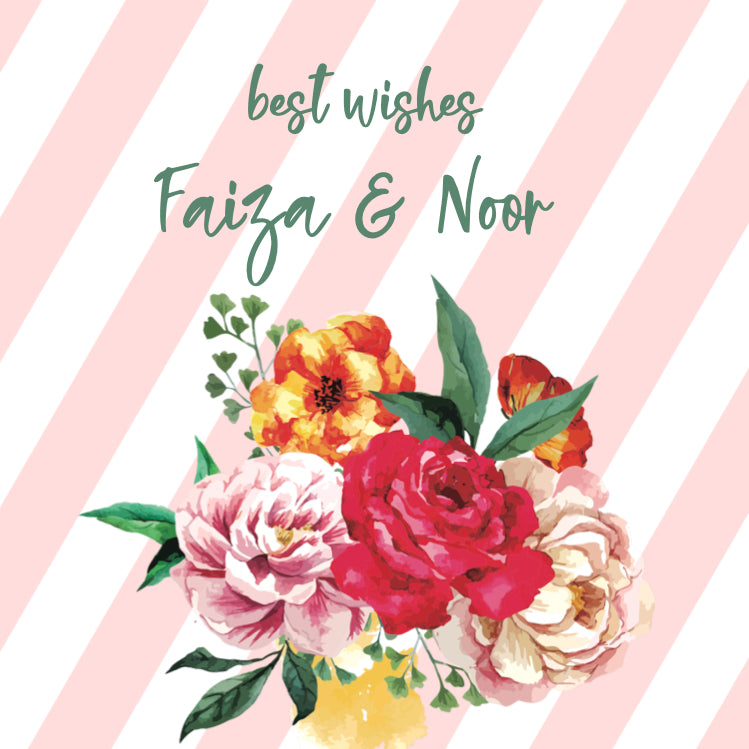Gift Label - Striped florals