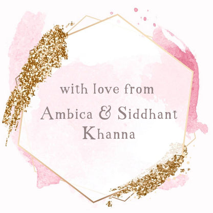 Gift Label - Blush Glitter
