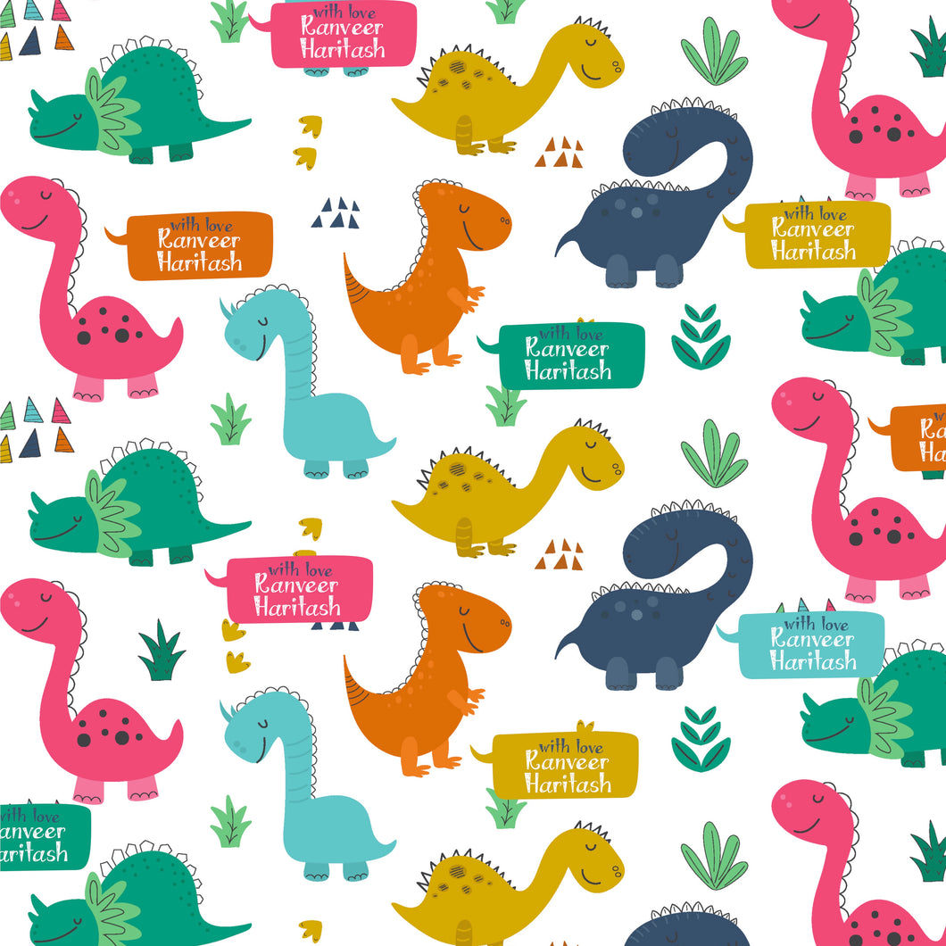 Personalised Wrapping Paper - A Dino Party