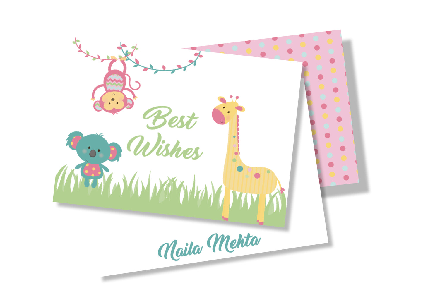 Personalised Folded Card - Animal Party