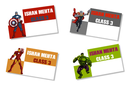 Personalised School Book Labels - Avengers