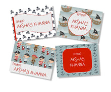 personalised gift cards for kids pirates red grey design