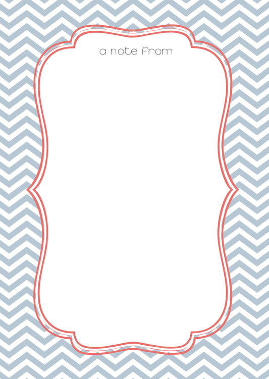 personalised blue trellis design A5 note pad