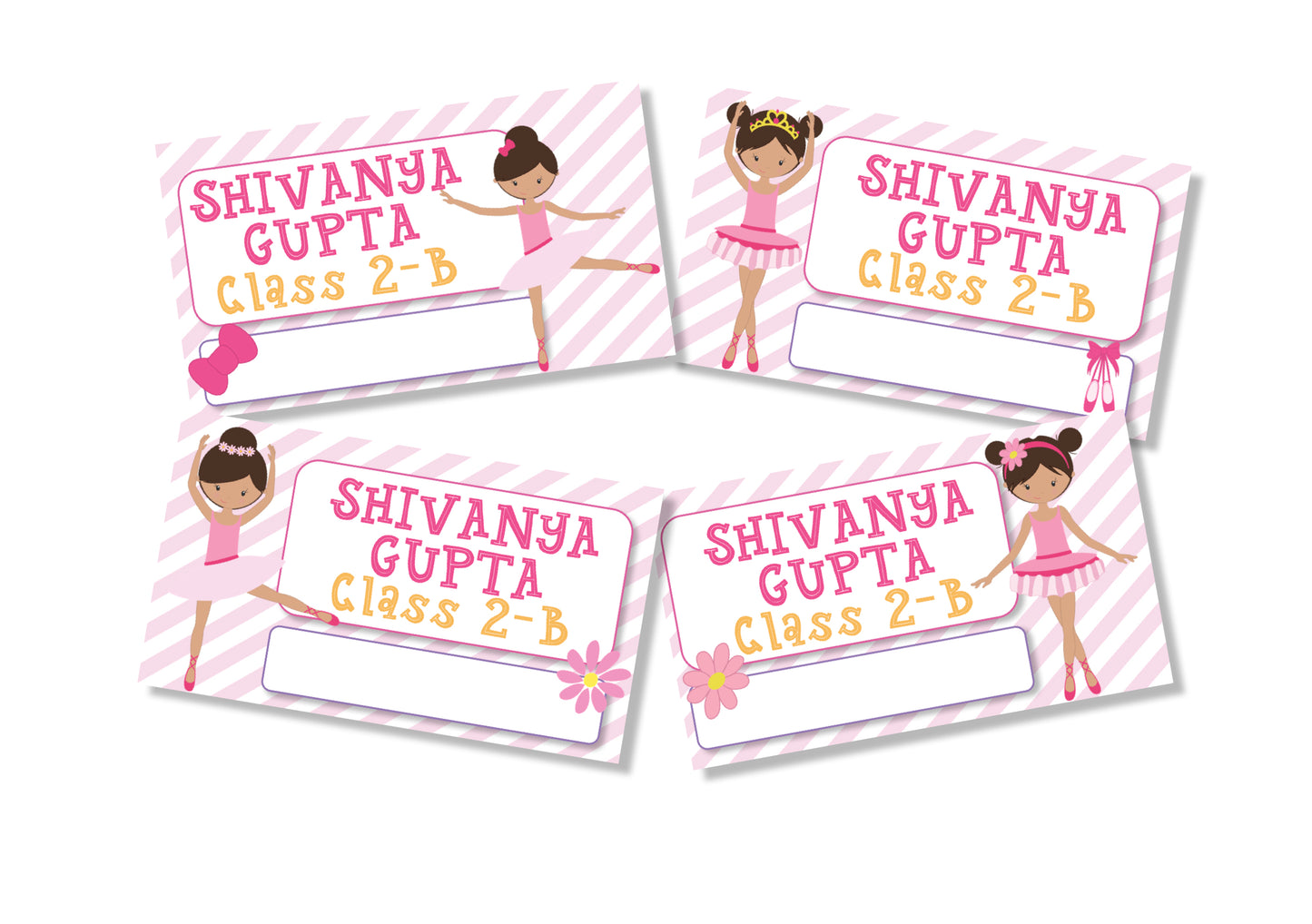 Personalised School Book Labels - Ballerina