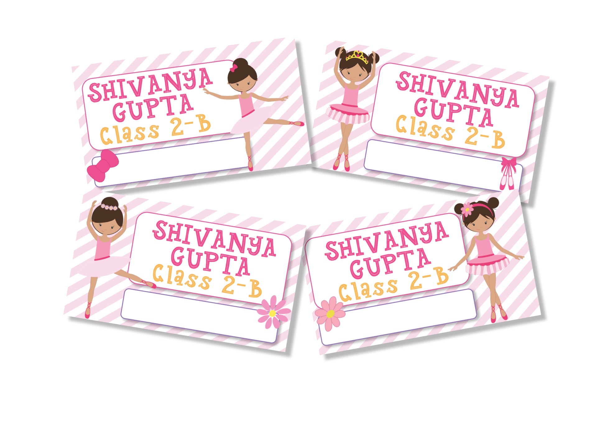Personalised School Book Labels - Ballerina