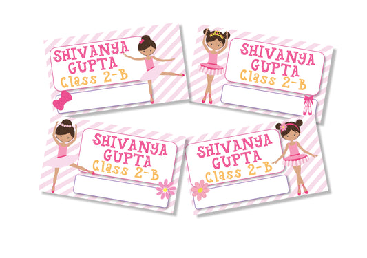 Personalised School Book Labels - Ballerina