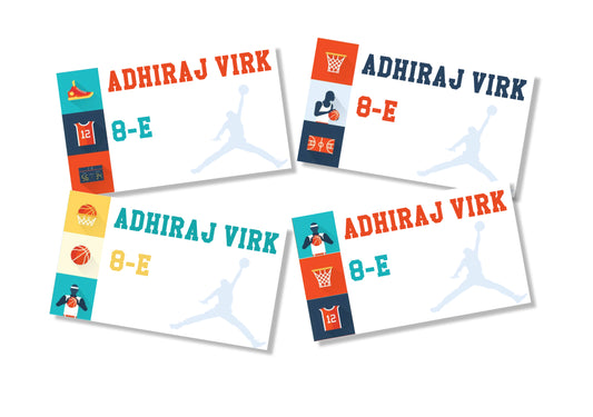 Personalised School Book Labels - Basket Ball