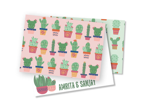 Personalised Folded Card - Cactus