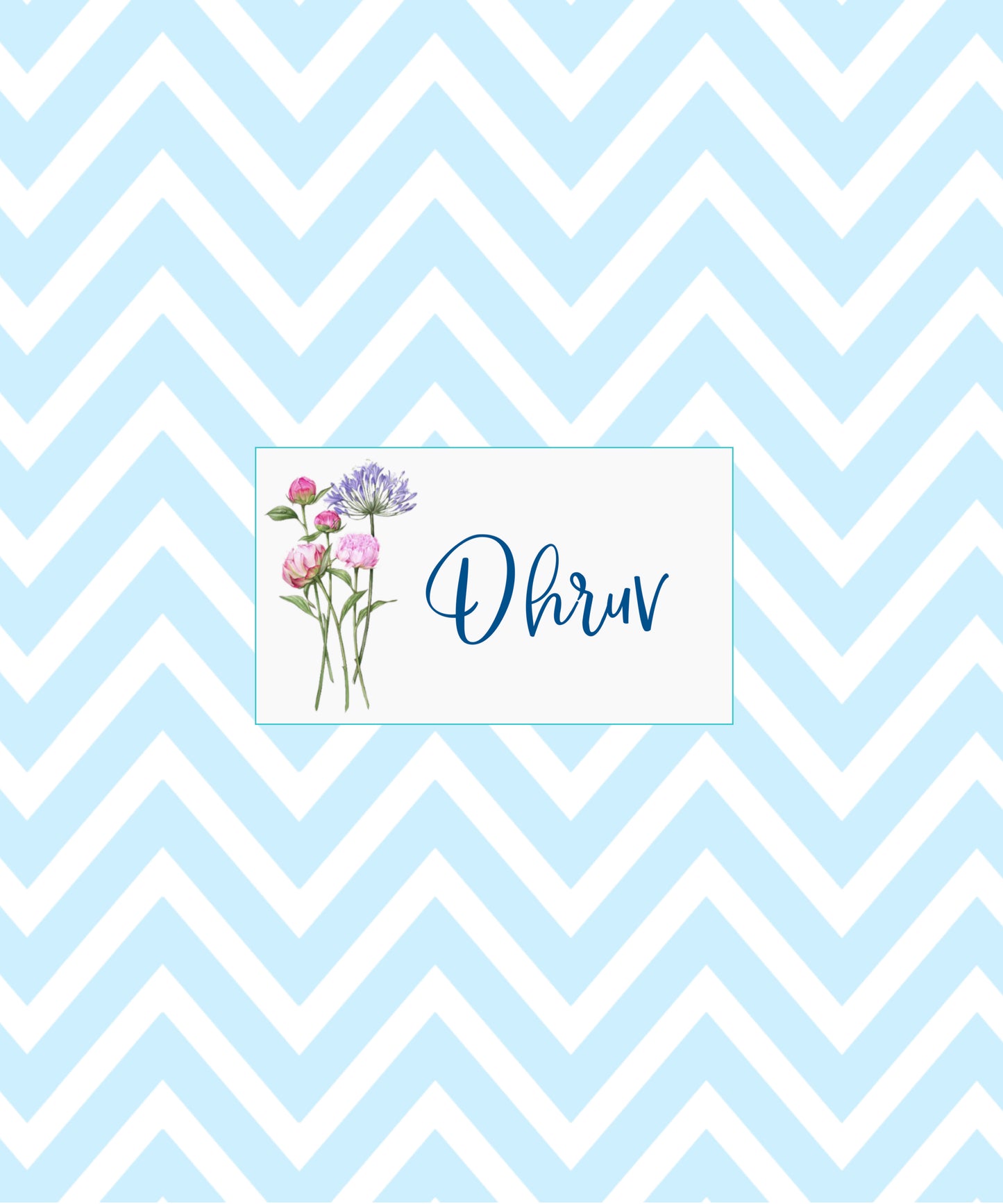 Personalised Folders - Chevron Flowers