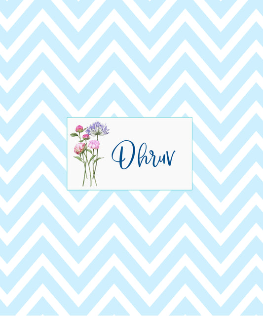 Personalised Folders - Chevron Flowers