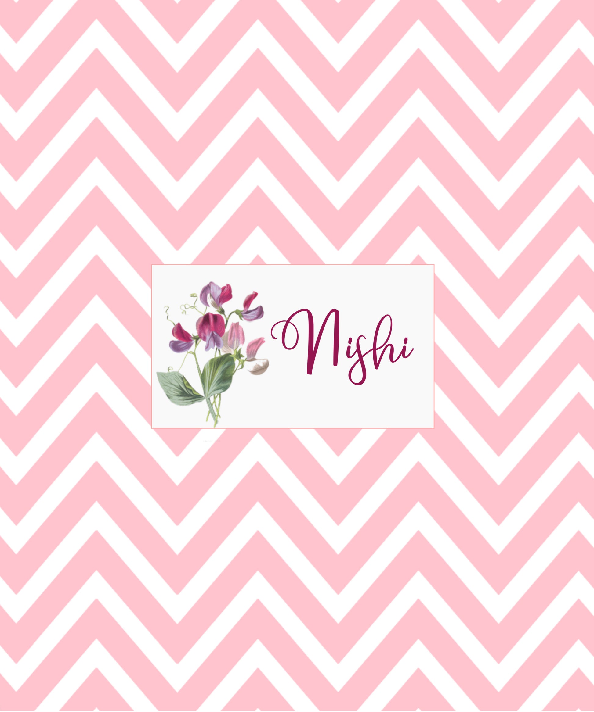 Personalised Folders - Chevron Flowers