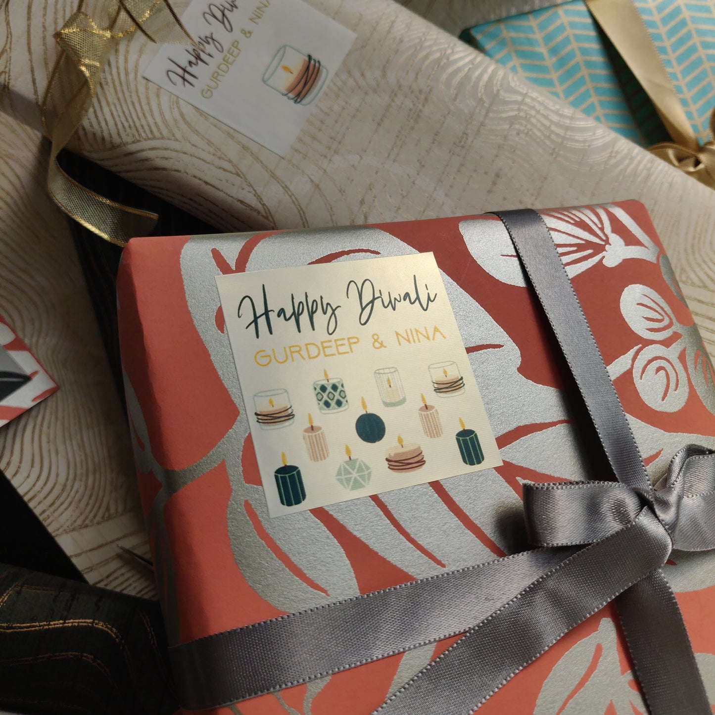 Diwali Labels Label Shabel with a array if different candles