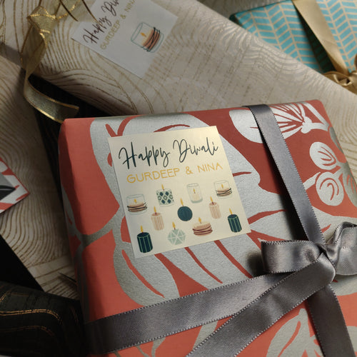 Diwali Labels Label Shabel with a array if different candles