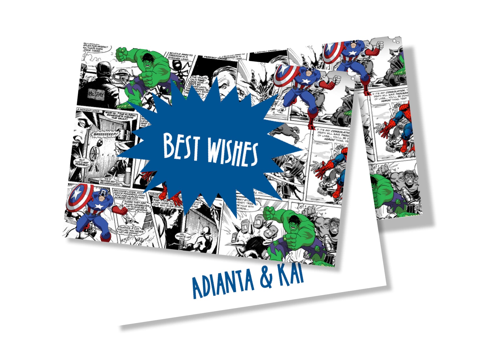 Personalised Folded Card - Comic