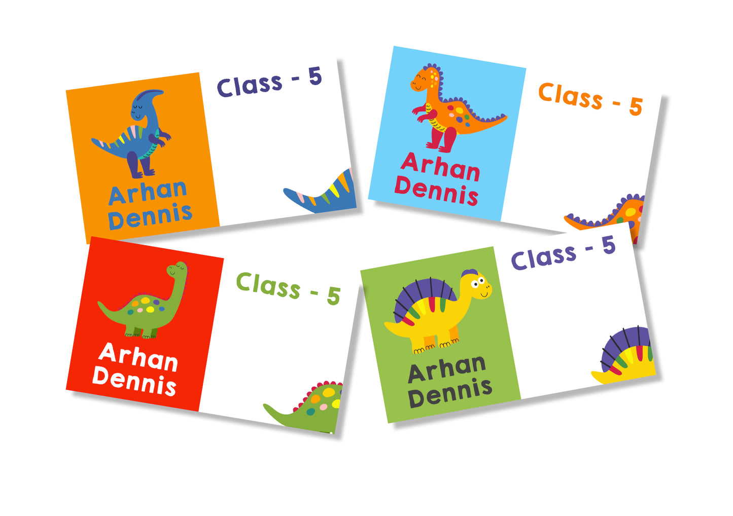 Personalised School Book Labels - Dino Dudes