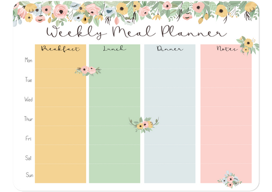 Magnetic Meal Planner - Floral