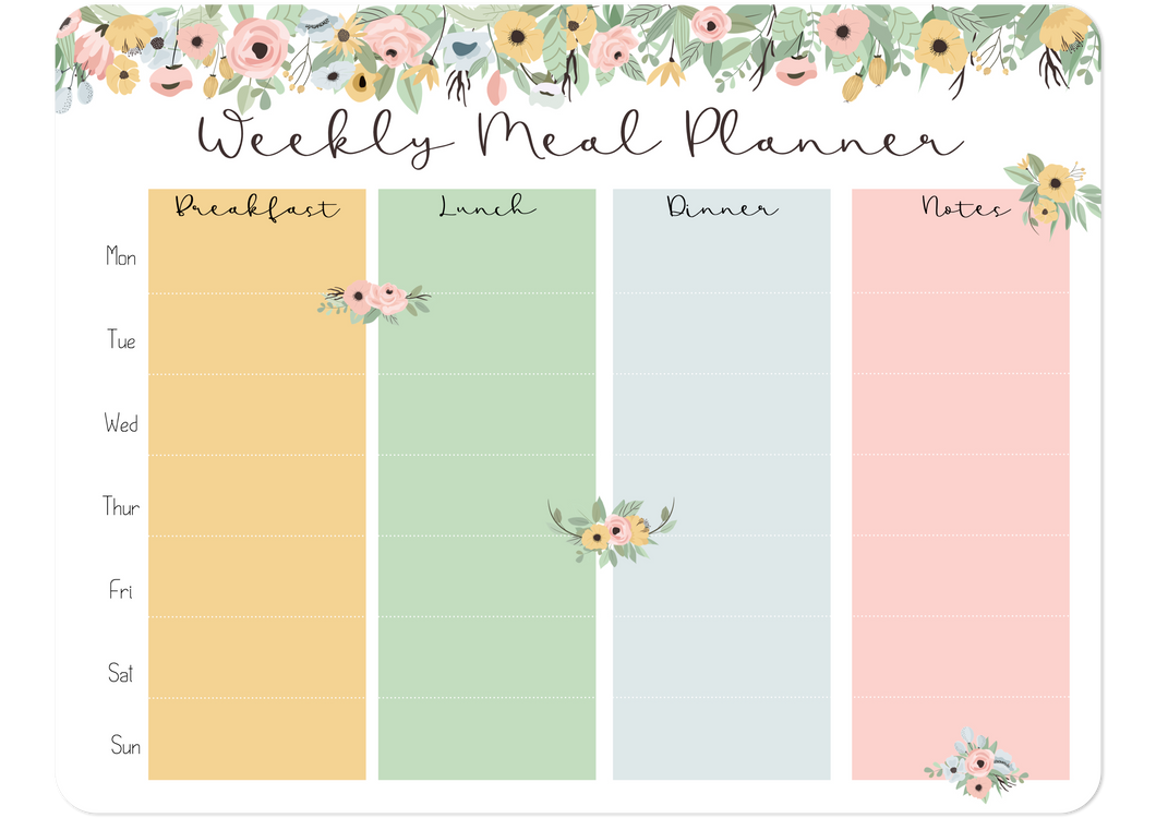 Magnetic Meal Planner - Floral