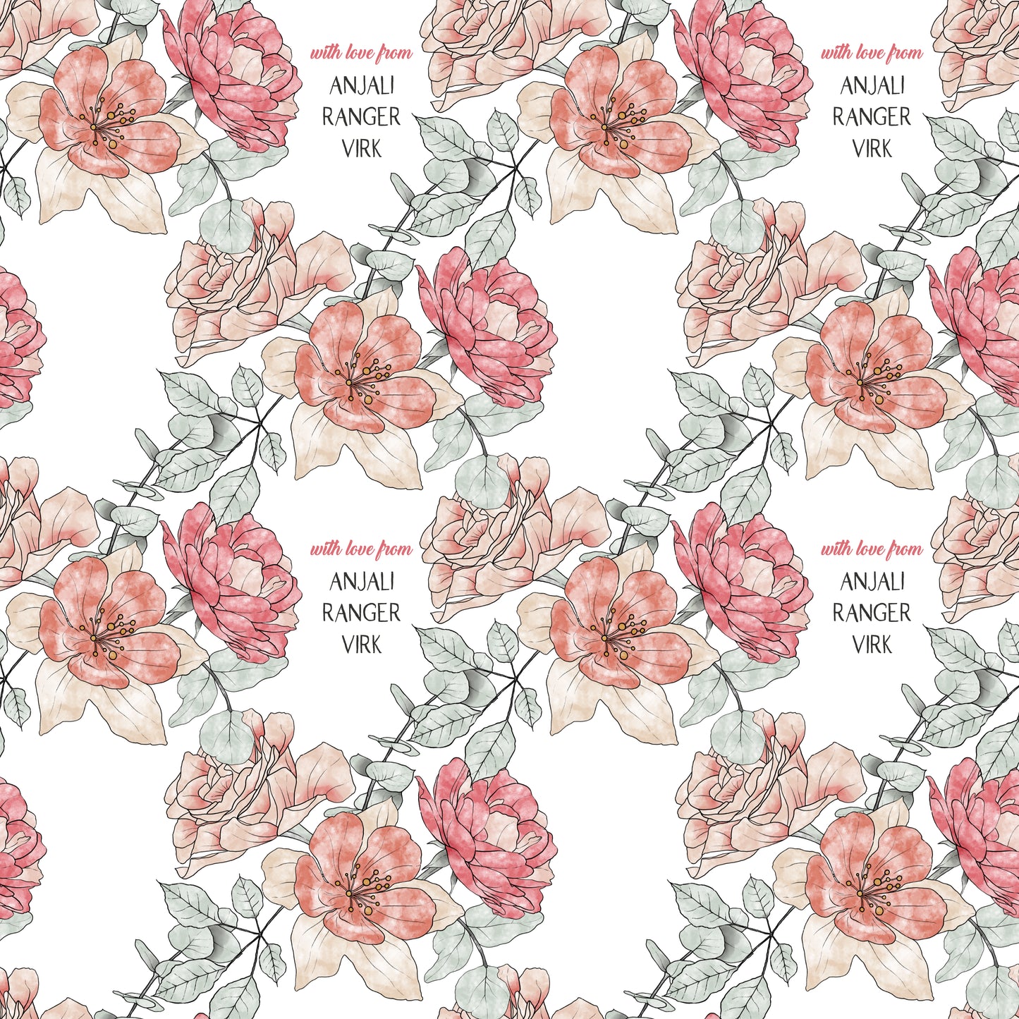 Personalised Wrapping Paper - Rose Affair