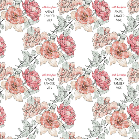 Personalised Wrapping Paper - Rose Affair
