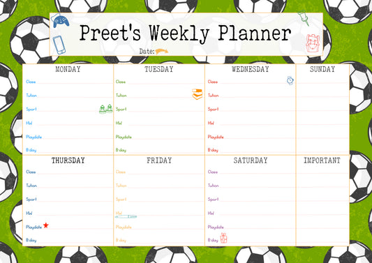 Kids Weekly Planner