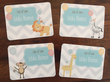 personalised gift cards with animals off to a party