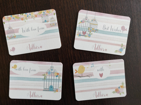 set of 4 pastel hued gift cards