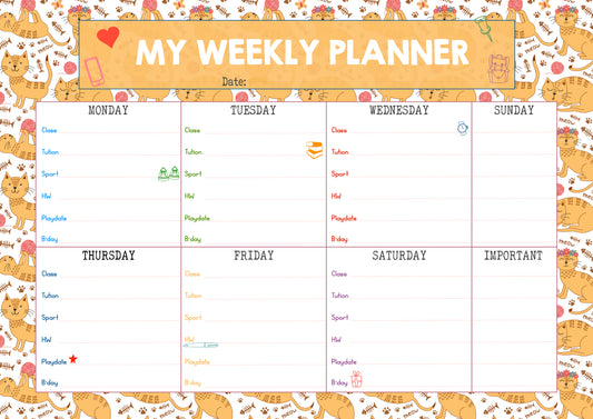 Kids Weekly Planner