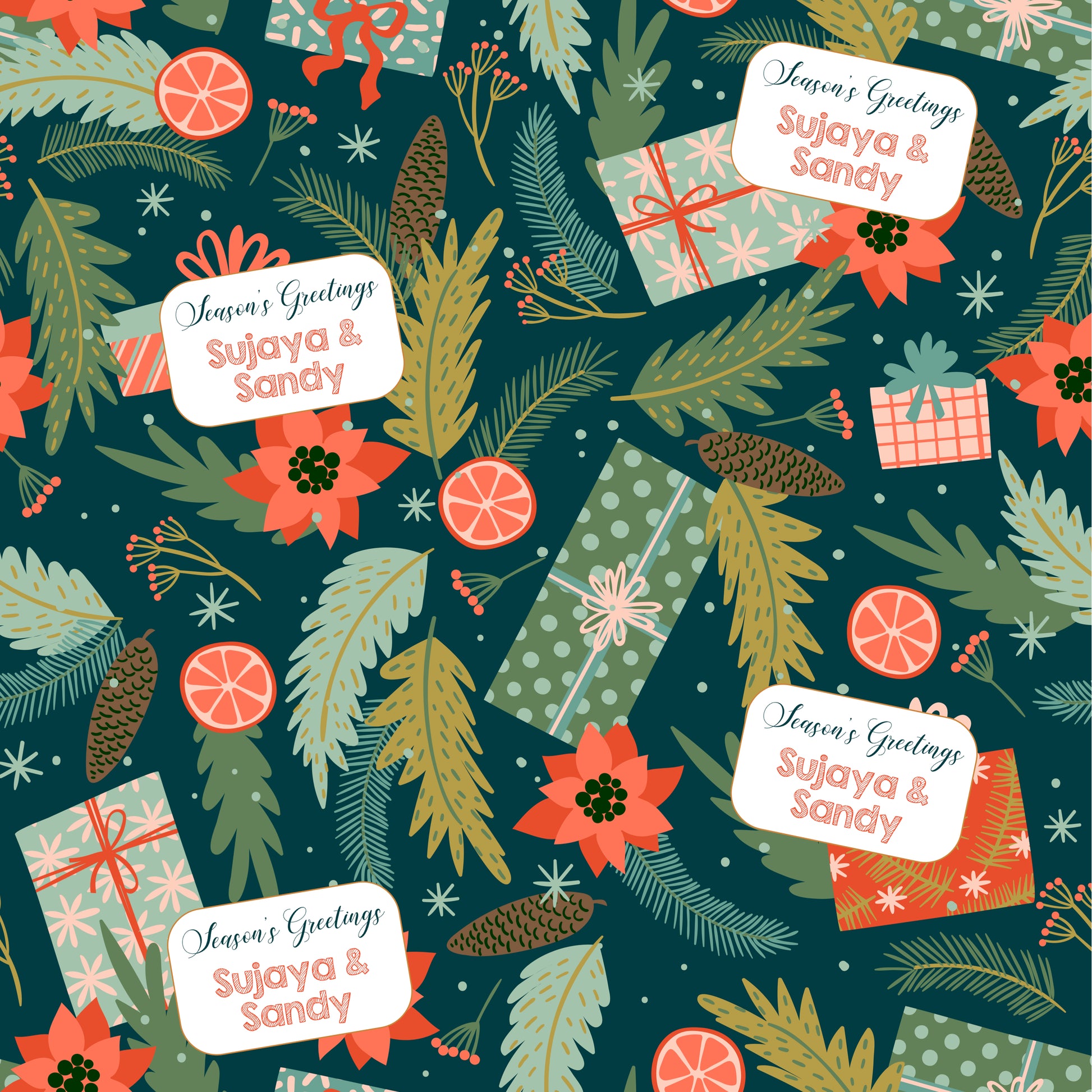 Personalised Wrapping Paper - Green Fern